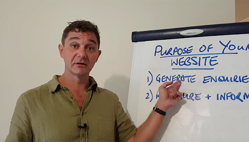 Man Explaining Website Goals